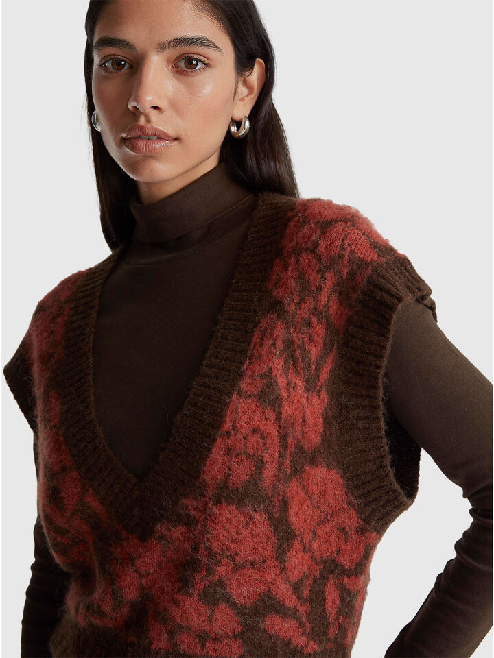 S/L V NECK SWEATER Femme image number 4